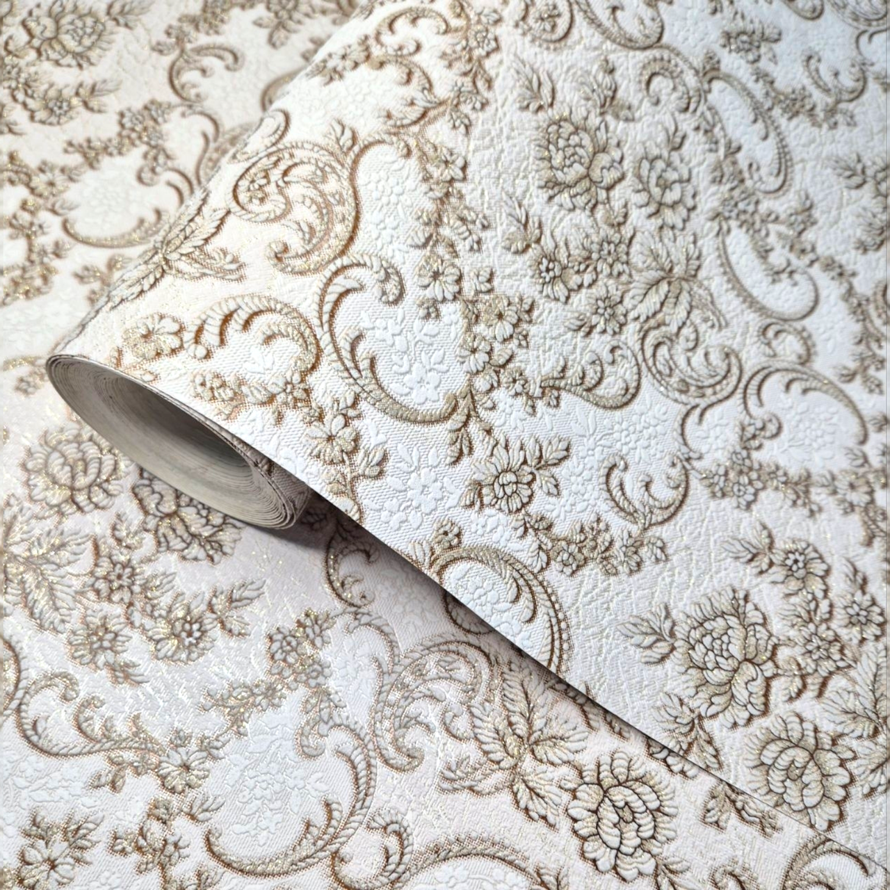 Обои виниловые на бумажной основе Славянские обои 338-01 для спальни/гостиной 0,53x10,05 м Бежевый (2302251967)