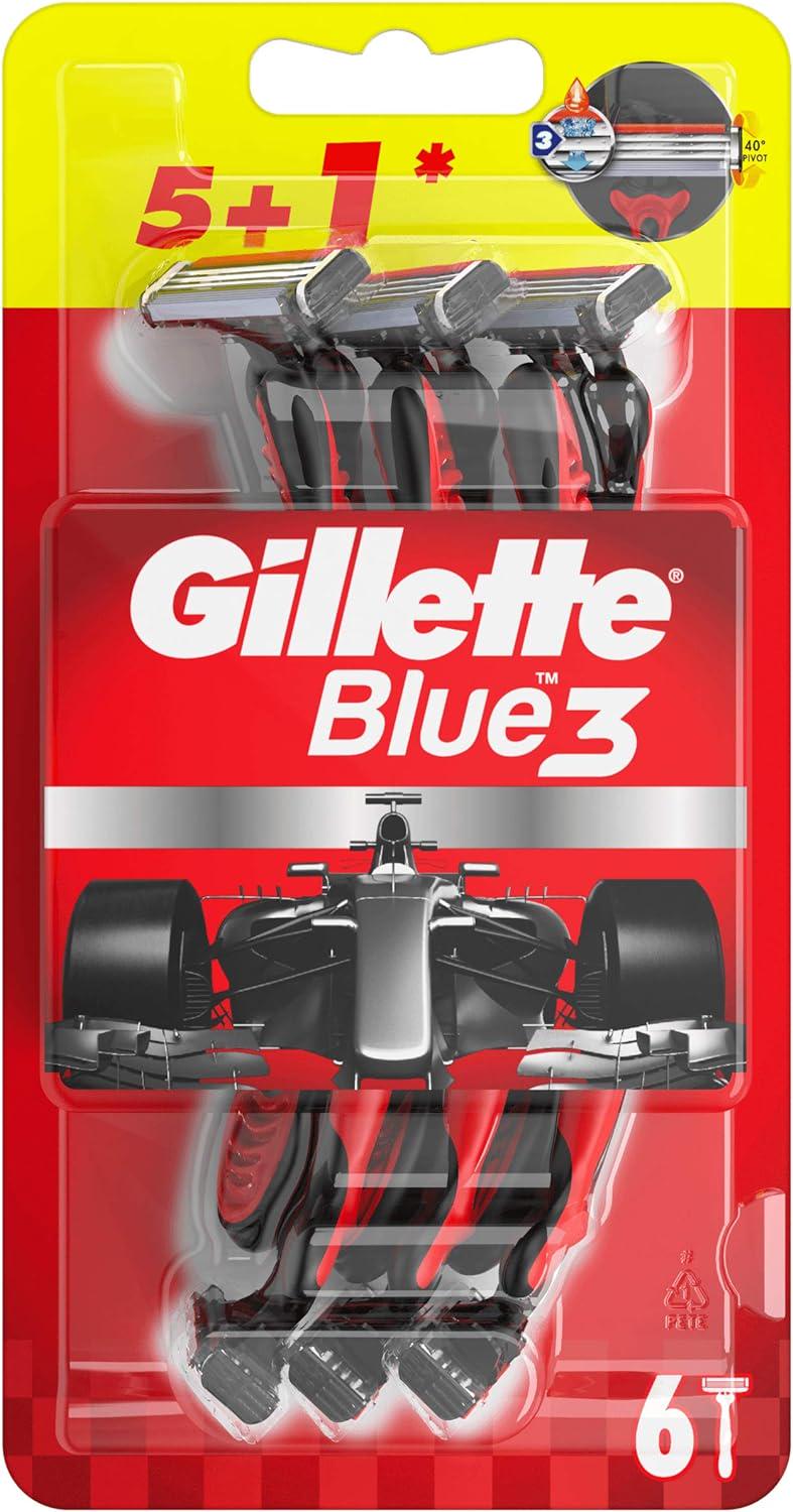 Бритвы одноразовые мужские GILLETTE Blue 3 Red and White 6 шт. (14362)