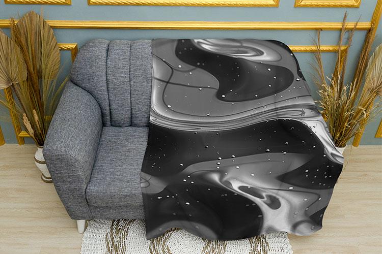 Плед Чорна фарба Малюнок плюш одношаровий 150х210 см (114295-1)