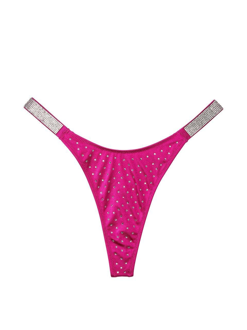 Купальник женский Victoria's Secret Bikini Top Shine Strap Push-Up Thong 80D/M Berry Blush (2180917523) - фото 4