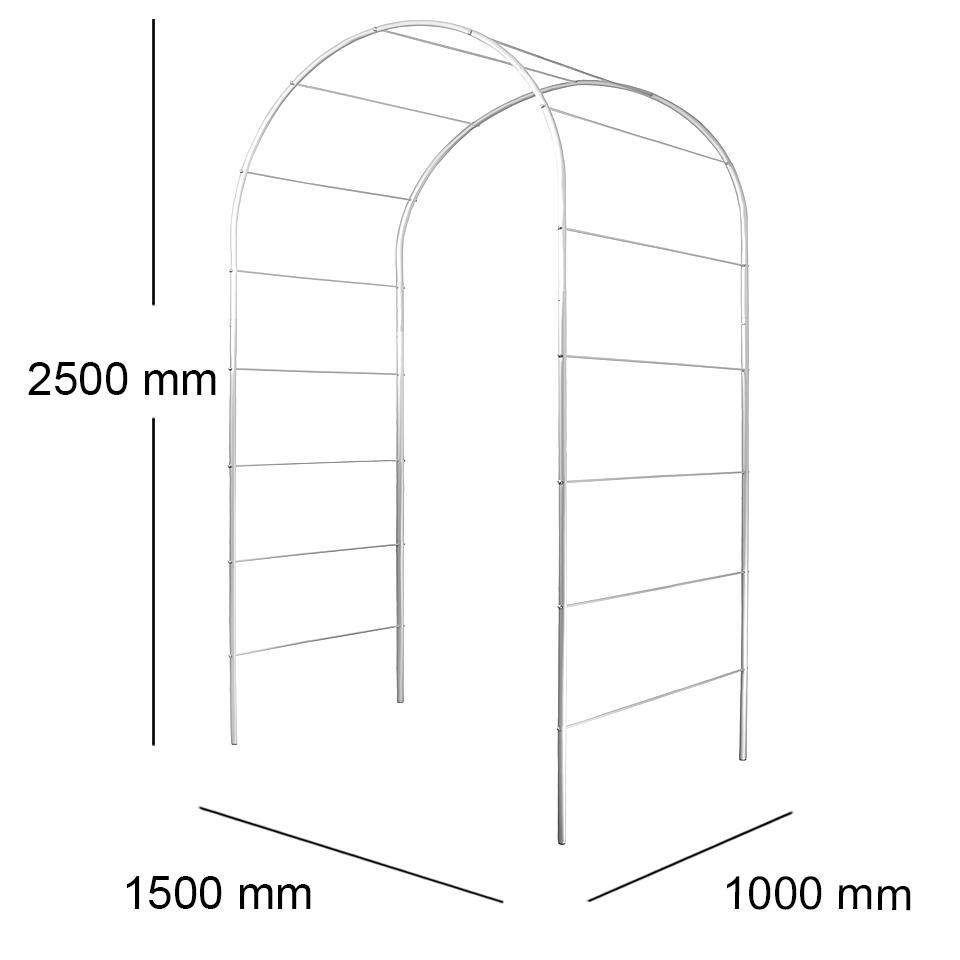 Опора для растений арка садовая 2500х1500х1000 мм d 20 мм/d 8 мм (АС-D20/D8-2500*1500*1000) - фото 2