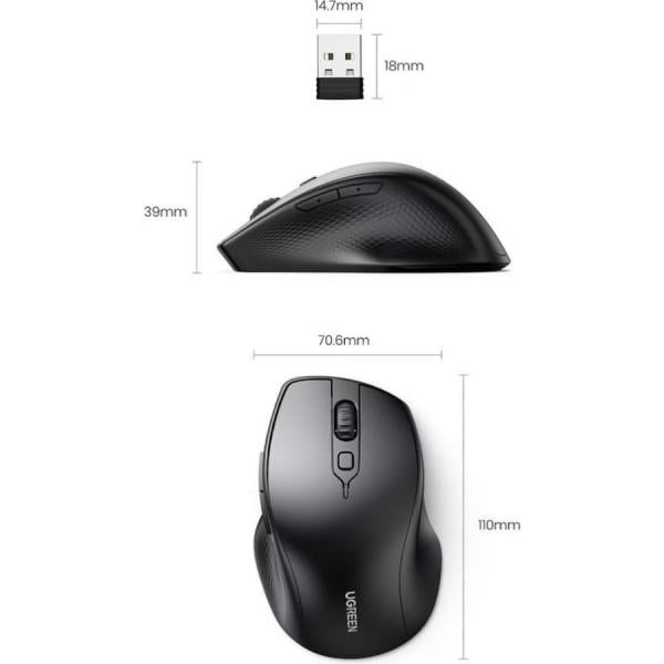 Компьютерная мышка беспроводная UGREEN MU101 Black (90395) - фото 7