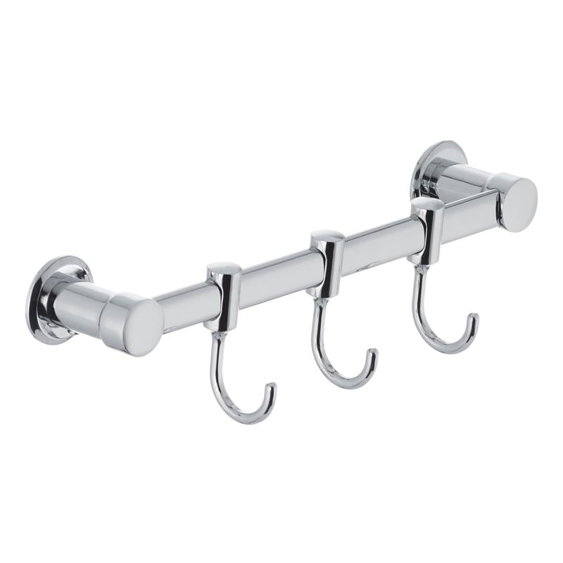 Планка з гачками для рушників Zerix LR205-3 LL1417 потрійний Хром (128692)