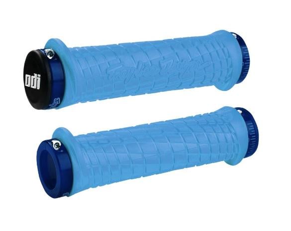 Гріпси ODI Troy Lee Designs Signature MTB Lock-On Bonus Pack Aqua/Blue Clamps (D30TLAQ-U)