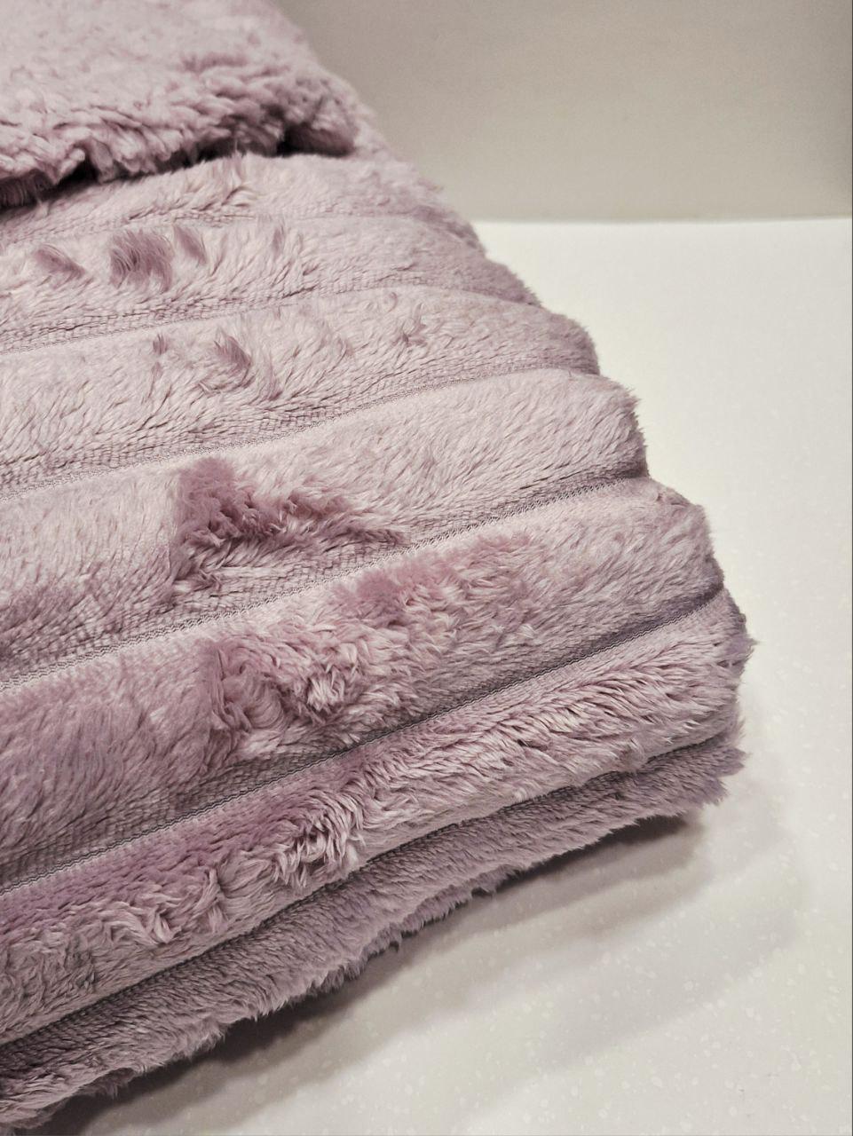 Плед на овчині Шарпей Королівська смужка 200x230 см Бузковий (1684) - фото 4