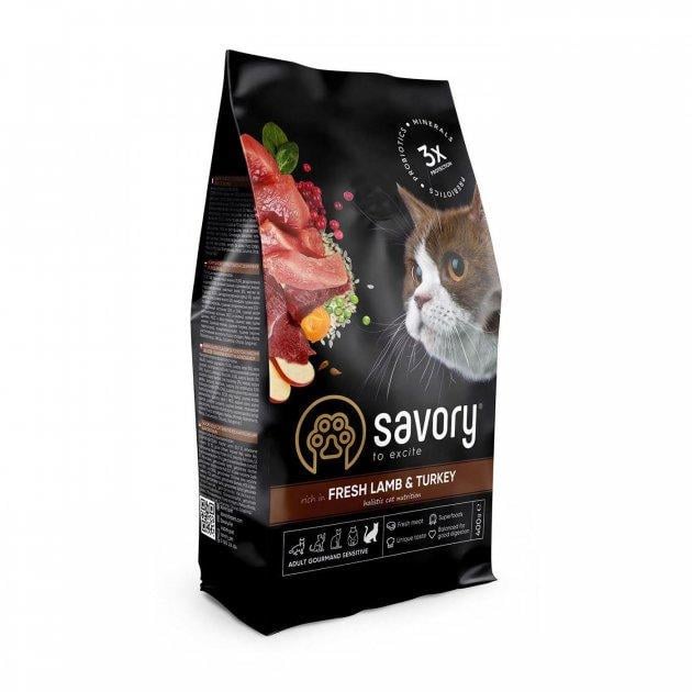 Корм сухой для котов Savory Cat Sensitive Digestion Fresh Lamb & Turkey с ягненком и индейкой 400 г (11237001)