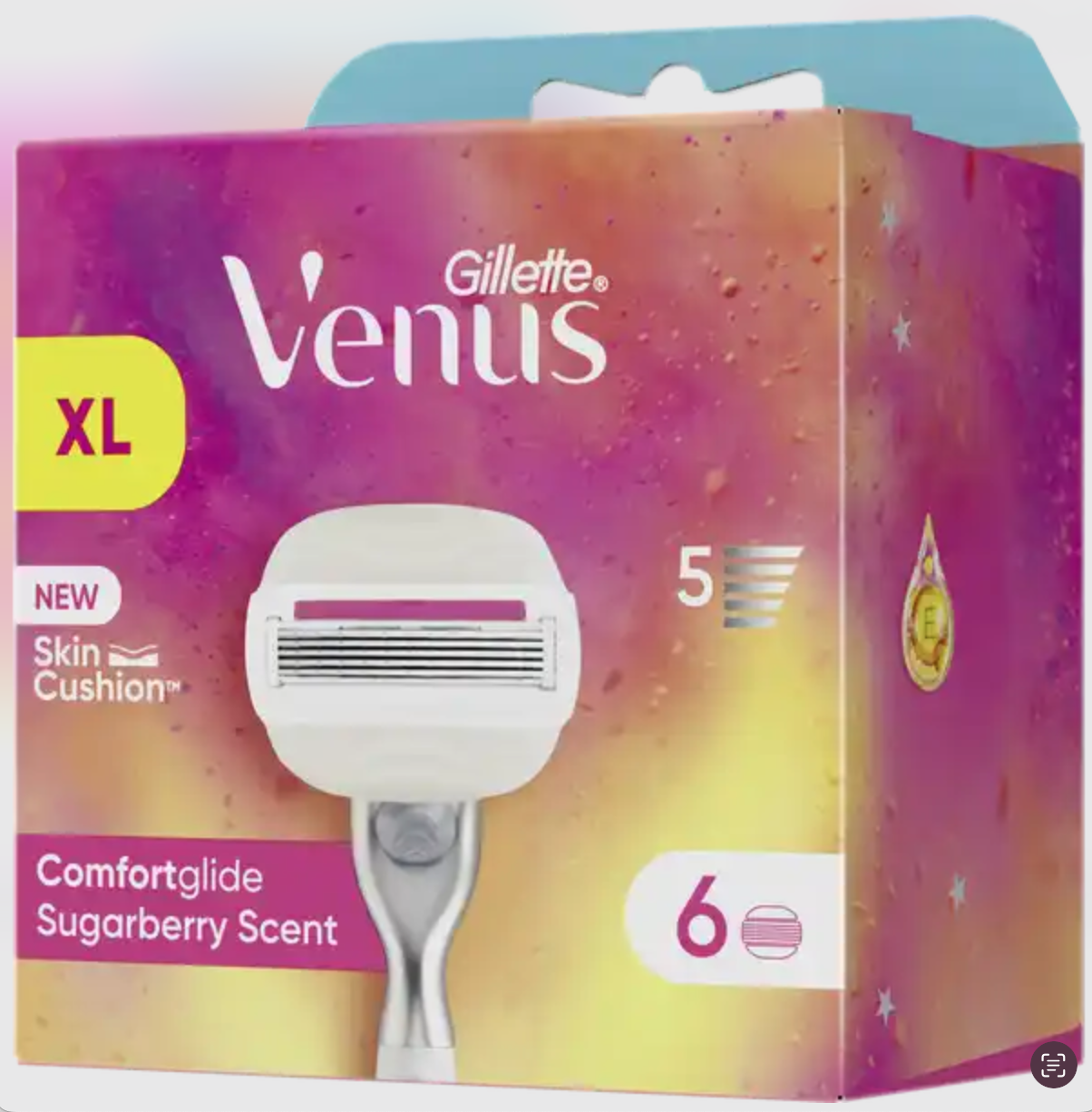 Картриджи для бритья сменные женские Venus&Olay Sugarberry Scent 5 лезвий с ароматом сладких ягод 6 шт. - фото 2