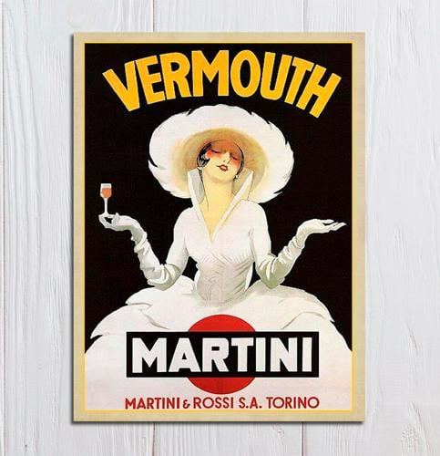Вывеска для декора Мартини Вермут металлическая 20х30 см (VA-Martini Vermouth) Вывеска для декора Мартини Вермут металлическая 20х30 см (VA-Martini Vermouth)