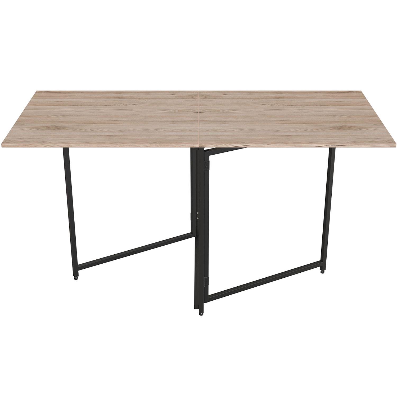 Стіл-книжка трансформер Ferrum-decor Панама метал/ДСП 16 мм 75x148x68 см Чорний/Дуб Сан-Марино (FRD-106830)