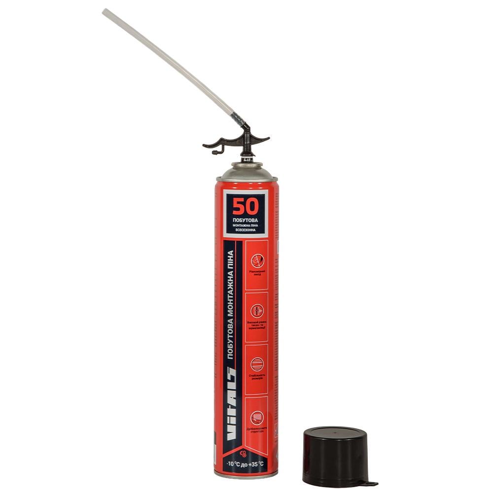 Піна монтажнаVitals побутова із трубочкою всесезонна 50 л 750 мл - фото 4 Піна монтажнаVitals побутова із трубочкою всесезонна 50 л 750 мл - фото 4