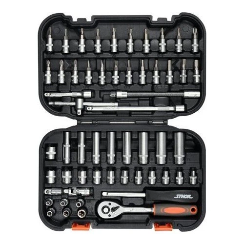 Набор инструментов торцевых STHOR 58643 1/4" 56 пр. в кейсе (58643)
