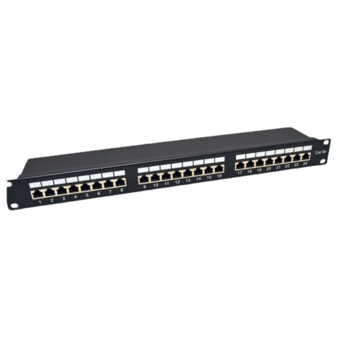 Патч-панель 19" FTP 24 порта RJ45 CAT5e для кабельных систем Черный (27917909)