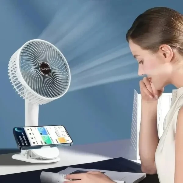 Вентилятор міні портативний Desktop Fan Multi-function акумуляторний з прищіпкою Білий (RD-2227) - фото 3