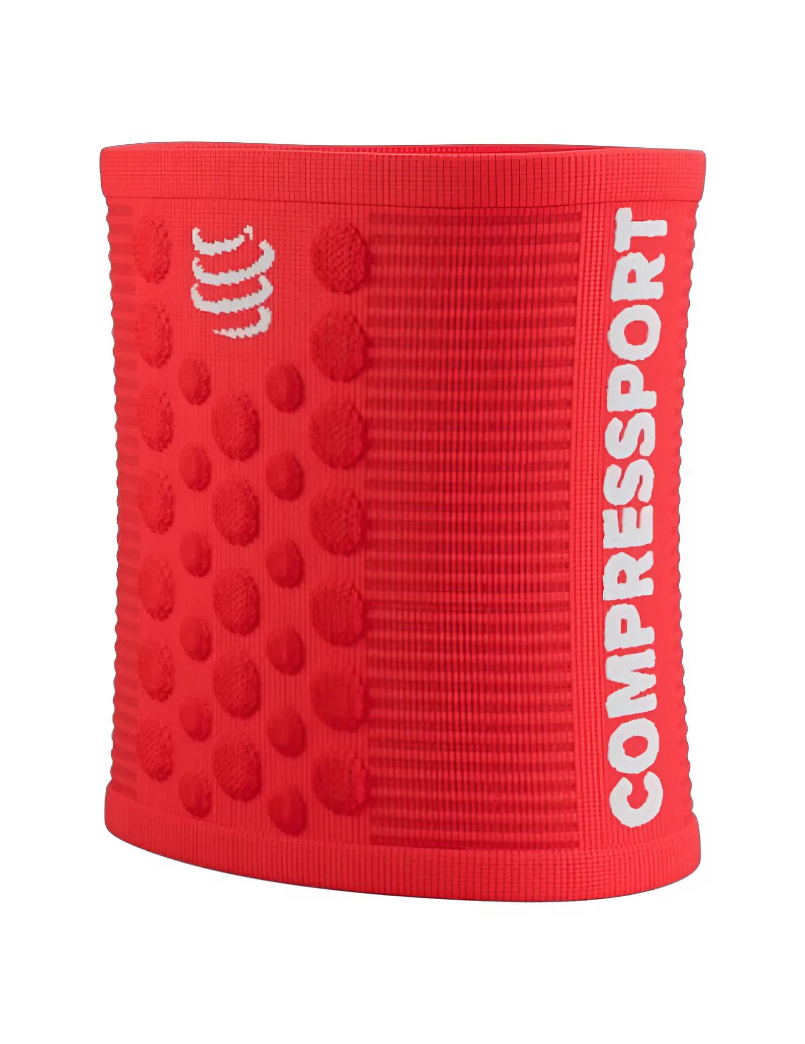 Напульсник спортивный на руку Compressport WSTV23090TU Sweatbands 3D.Dots Fluo Red/White (26711558) - фото 2