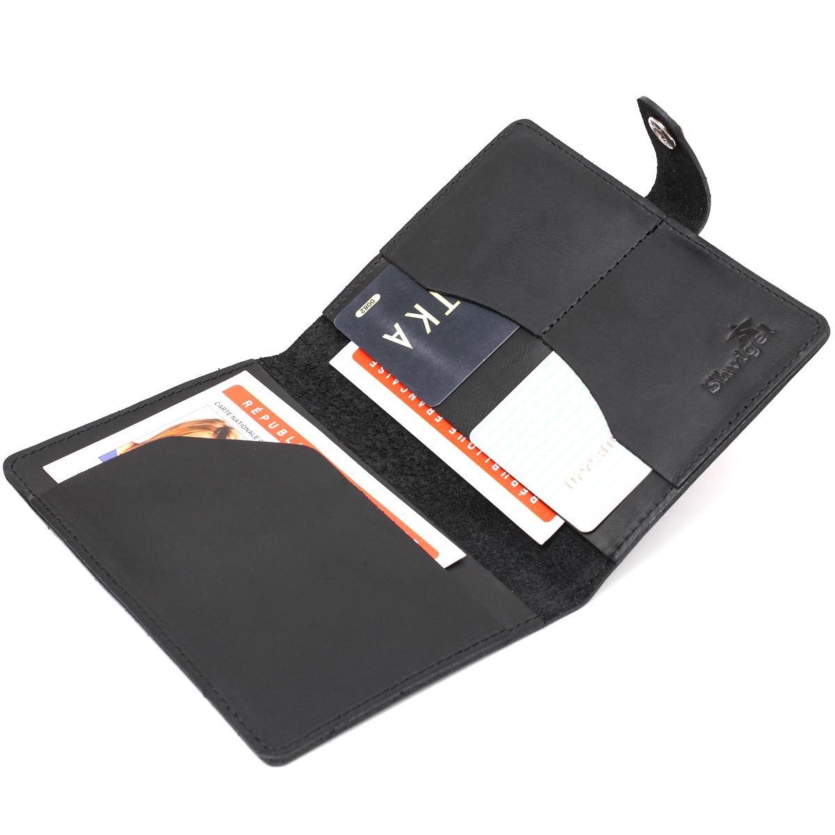 Тревел-кейс из натуральной кожи Shvigel 16516 матовый Черный - фото 4