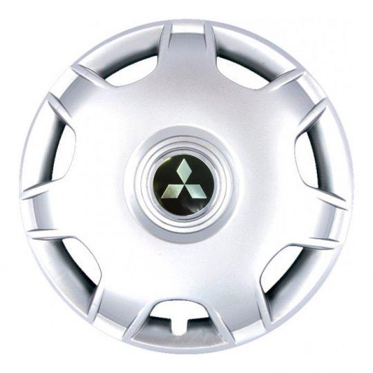 Автомобильные колпаки SKS 205 R14 с логотипом Mitsubishi 4 шт. Серебристый