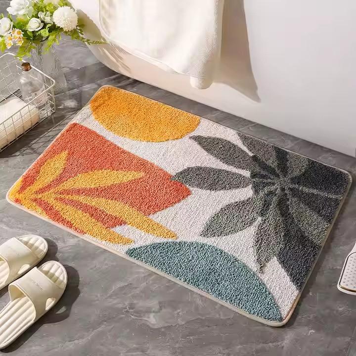 Коврик для ванной комнаты микрофибра атиковзный 50х80 см Цветочный принт (2590505527) - фото 6 Коврик для ванной комнаты микрофибра атиковзный 50х80 см Цветочный принт (2590505527) - фото 6