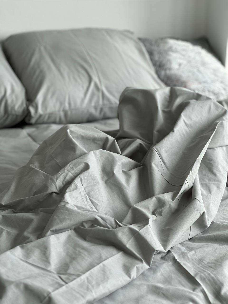 Комплект постельного белья Однотонный семейный бязь 200х220 см Серый - фото 3