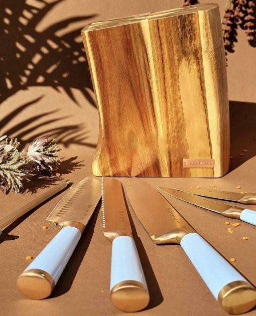 Набор ножей кухонных Edenberg EB-11029 с деревянной подставкой 7 пр. Белый (EB-11029) - фото 5 Набор ножей кухонных Edenberg EB-11029 с деревянной подставкой 7 пр. Белый (EB-11029) - фото 5