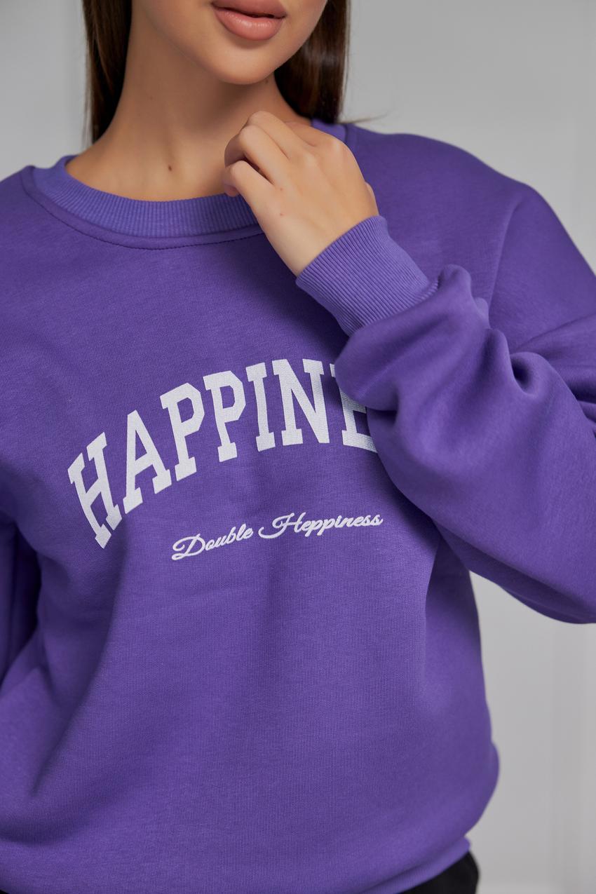 Світшот жіночий Happiness М132.4/1 начіс S Фіолетовий (599-1-60) - фото 4 Світшот жіночий Happiness М132.4/1 начіс S Фіолетовий (599-1-60) - фото 4