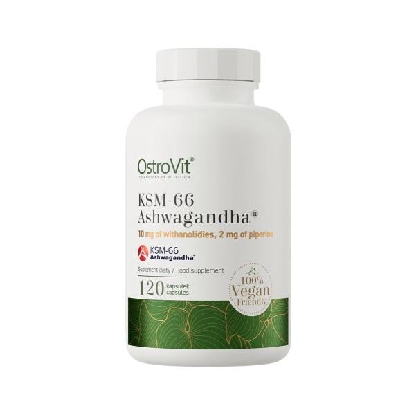 Ашфаганд для спорта OstroVit KSM-66 Ashwagandha Vege 120 капс. (000024971)