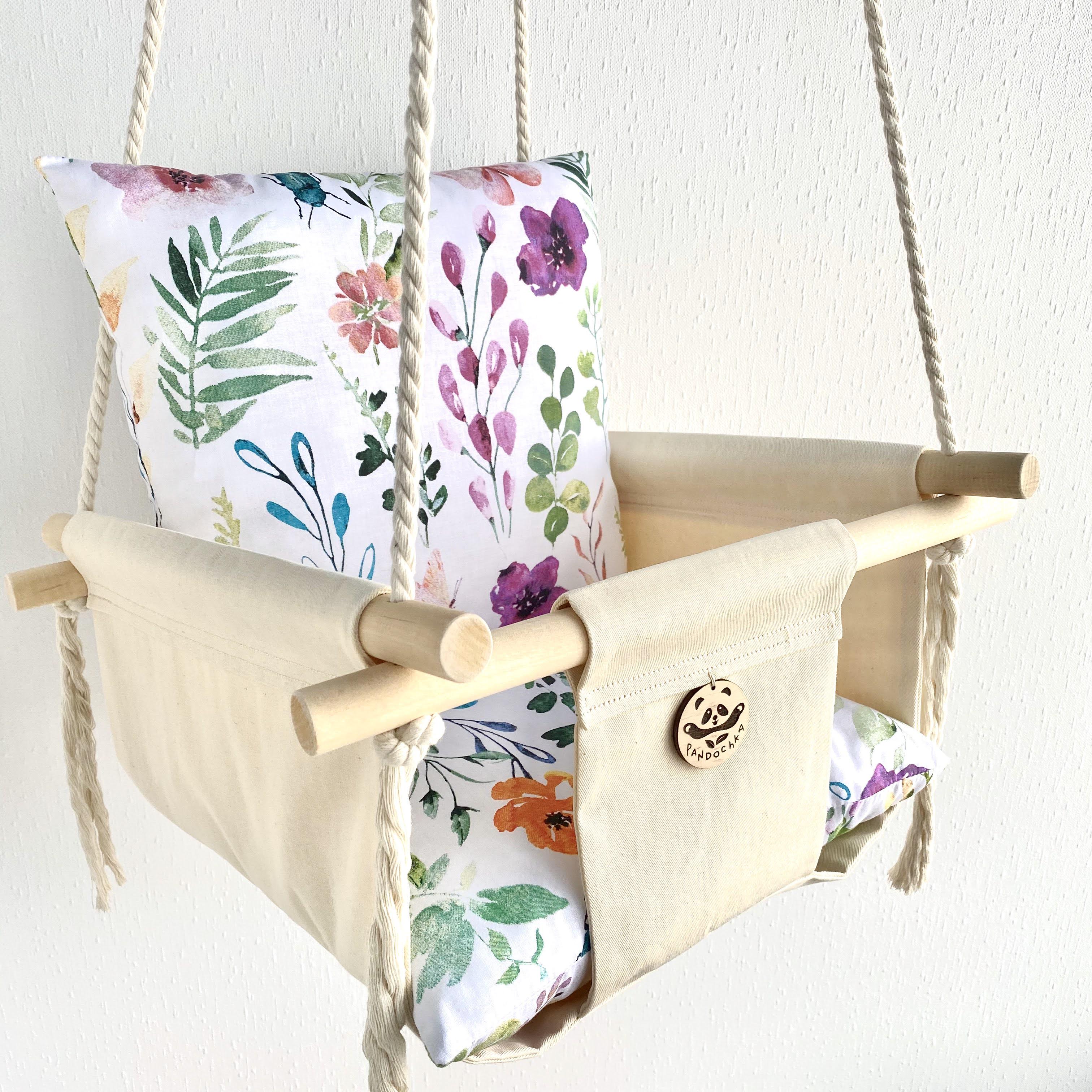 Тканинна дитяча гойдалка 40х40 см Квіти (6850386-De)