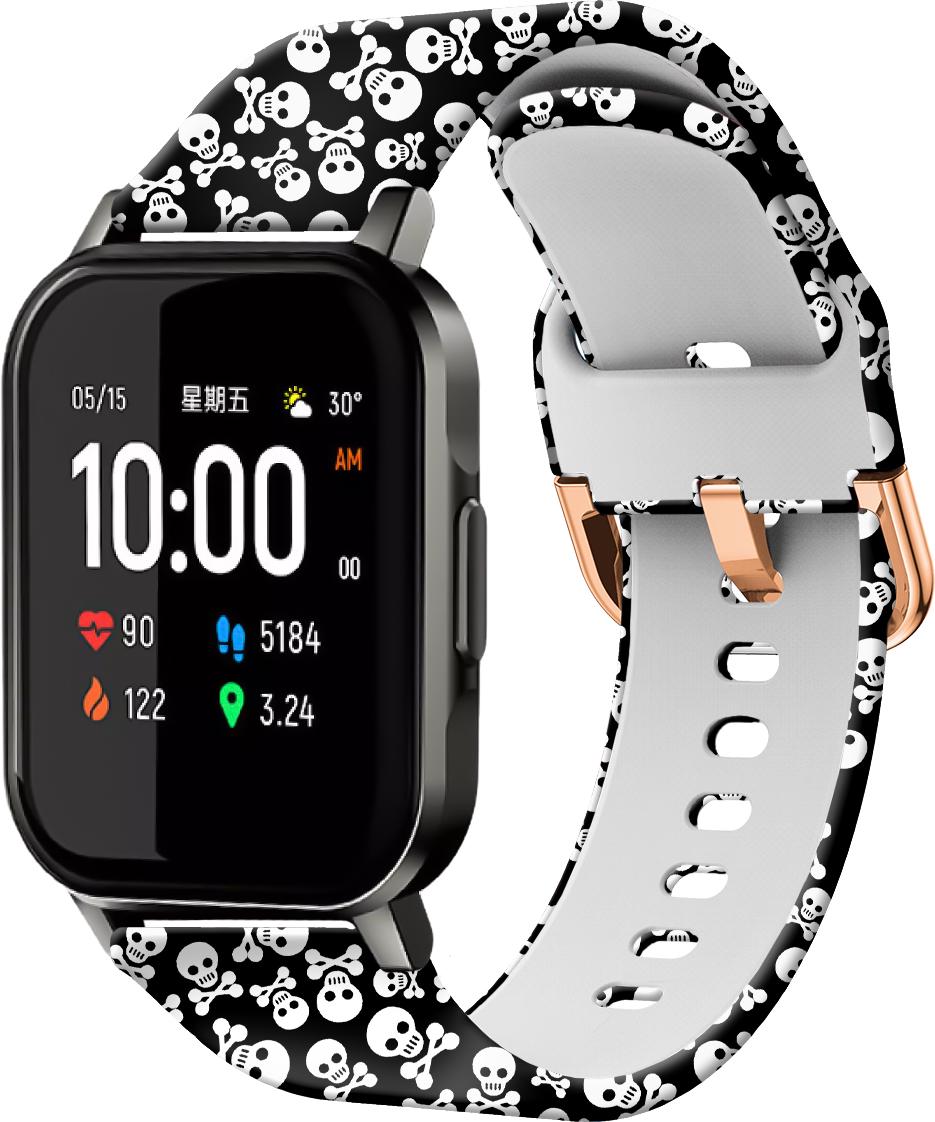 Ремешок Colorful для Haylou Smart Watch 2 LS02 Skull Black (28593)