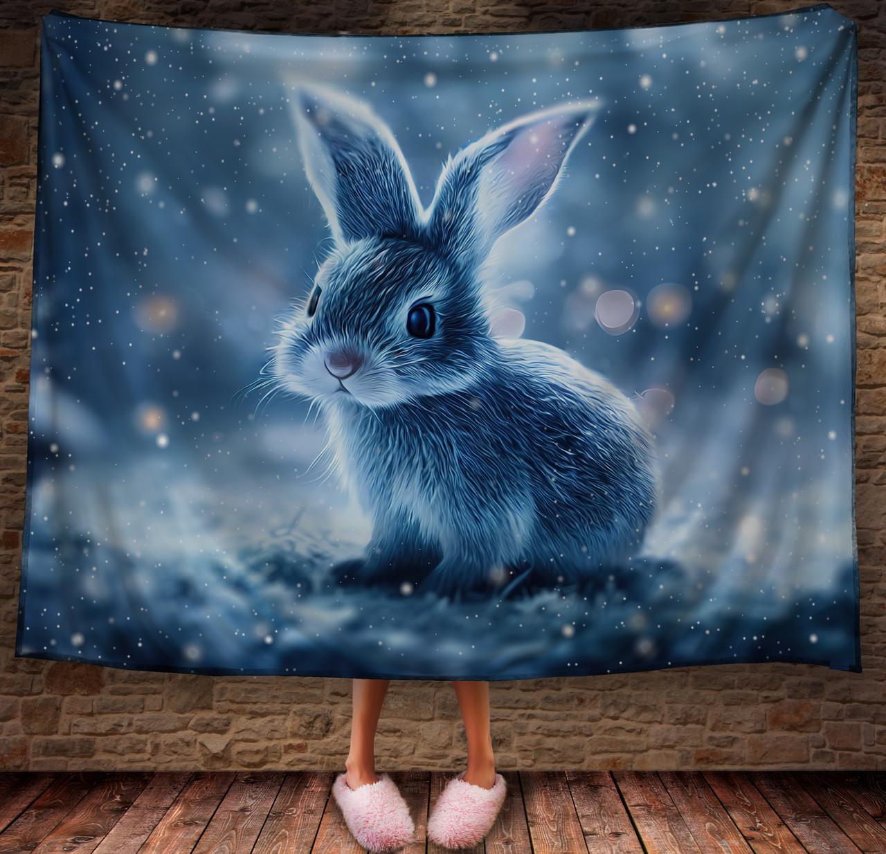 Плед с 3D принтом 42 Кролик в зимнем сказочном лесу 150х200 см (epi_1854)