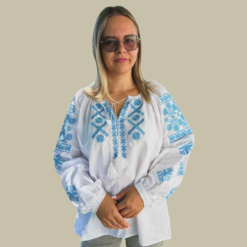 Вишиванка жіноча Ательє Авторська вишиванка р. 50 Білий (565633949)