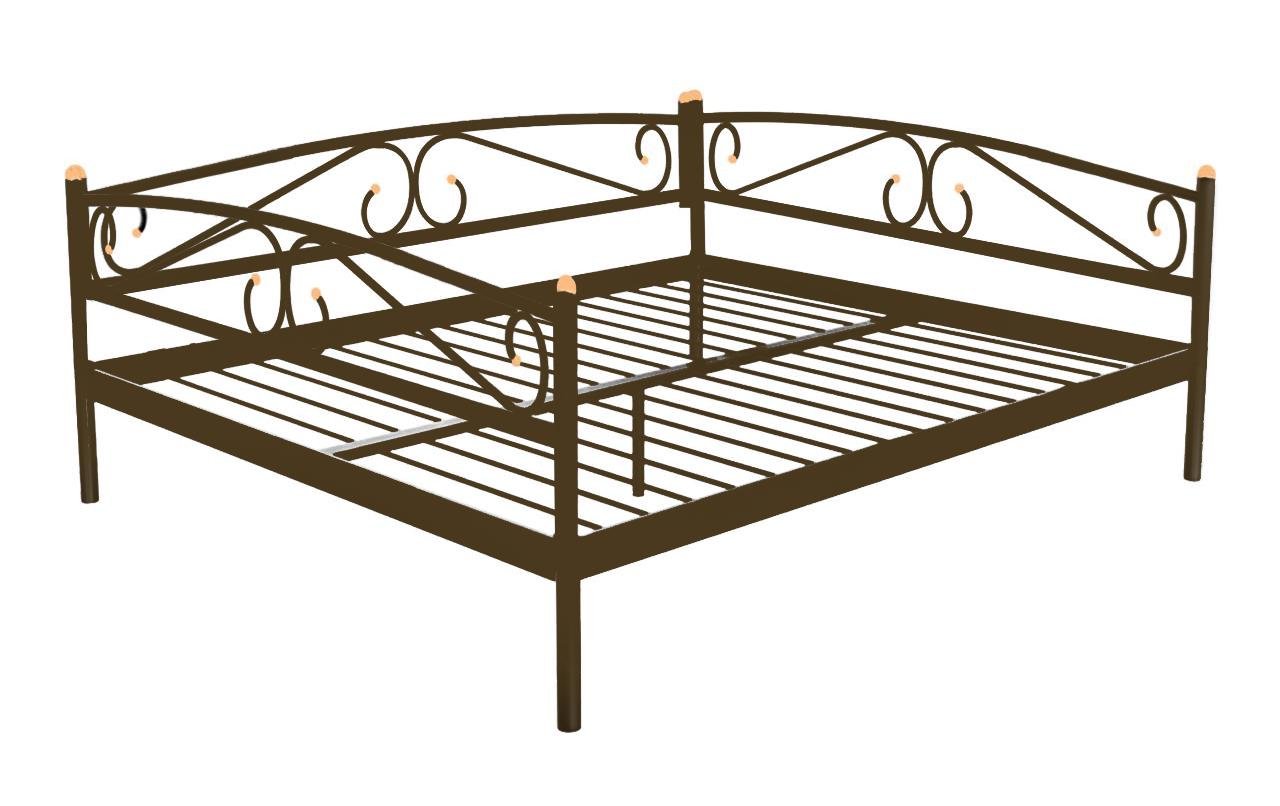 Кровать полуторная металлическая МетаКам Verona Люкс 200х120 см Коричневый (38377)