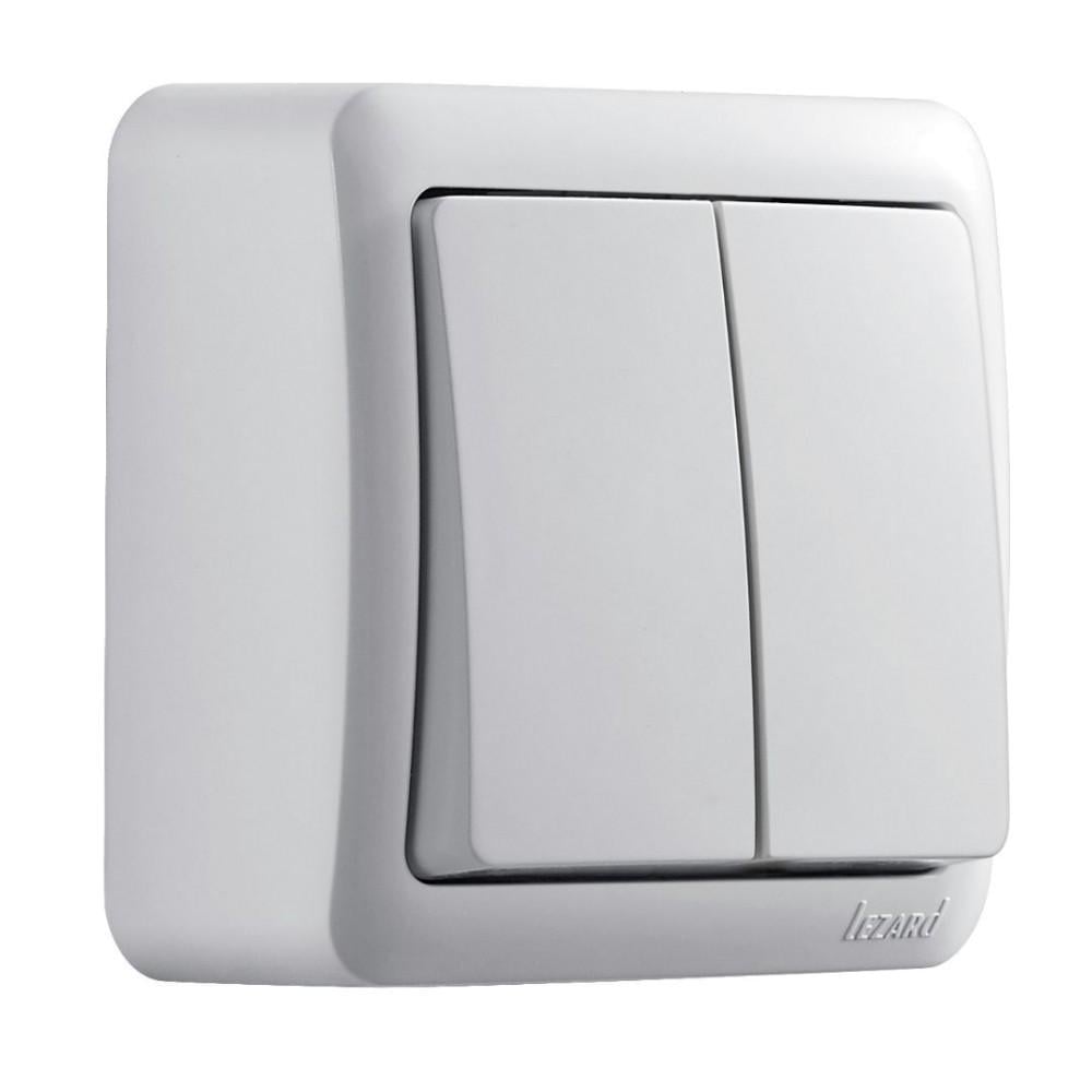 Выключатель Lezard Viola 2-клавишный Белый (7510200101)
