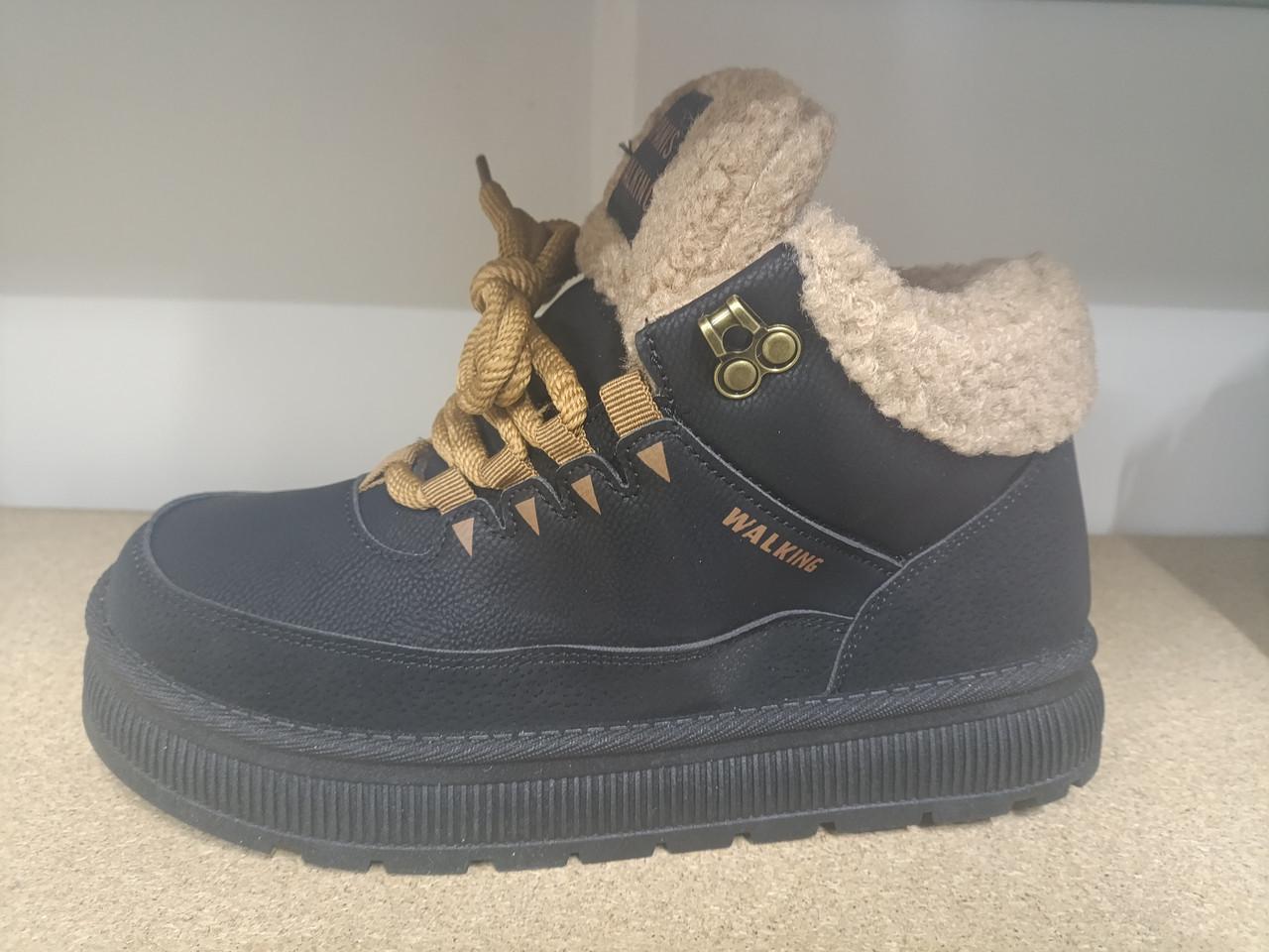 Ботинки зимние женские 1266 с мехом р. 39 Черный (2871712290)