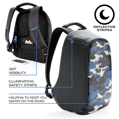 Рюкзак антивор XD Design Bobby Compact Print 14" Camouflage Blue - фото 11