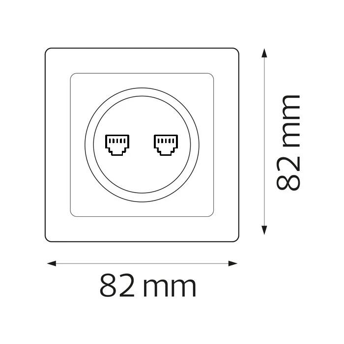 Розетка 2-а комп'ютерна Horoz Electric Tina Білий (112-005-0015-010) - фото 2