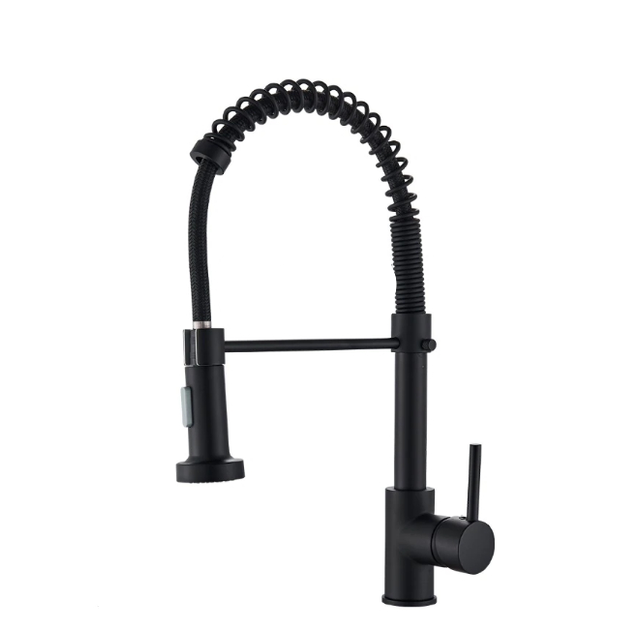 Смеситель кухонный гибкий кран с вращением потока на 360 градусов из латуни Matte Black