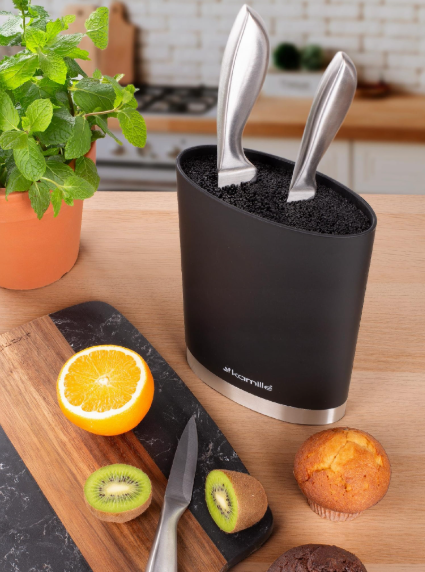 Подставка для ножей овальная Kamille 22 см Черный - фото 3 Подставка для ножей овальная Kamille 22 см Черный - фото 3