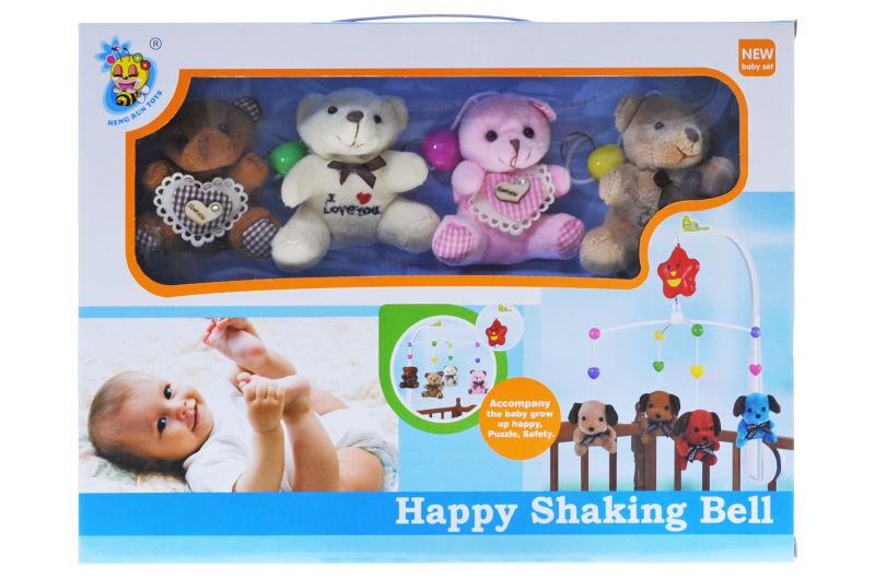 Мобиль Heng run toys Happy Shaking Bell музыкальный Белый/Коричневый/Розовый (D121)