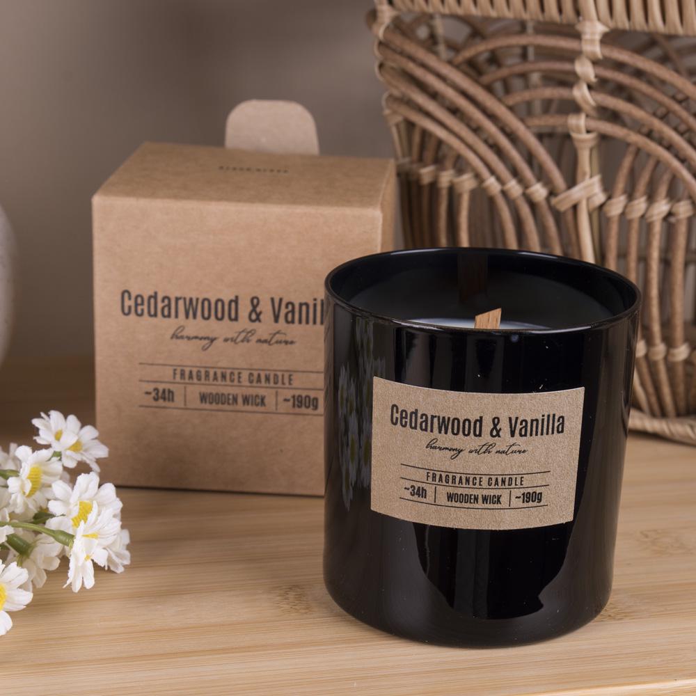 Аромасвечка в стакане cedarwood & vanilla крафтовая (6707-3)