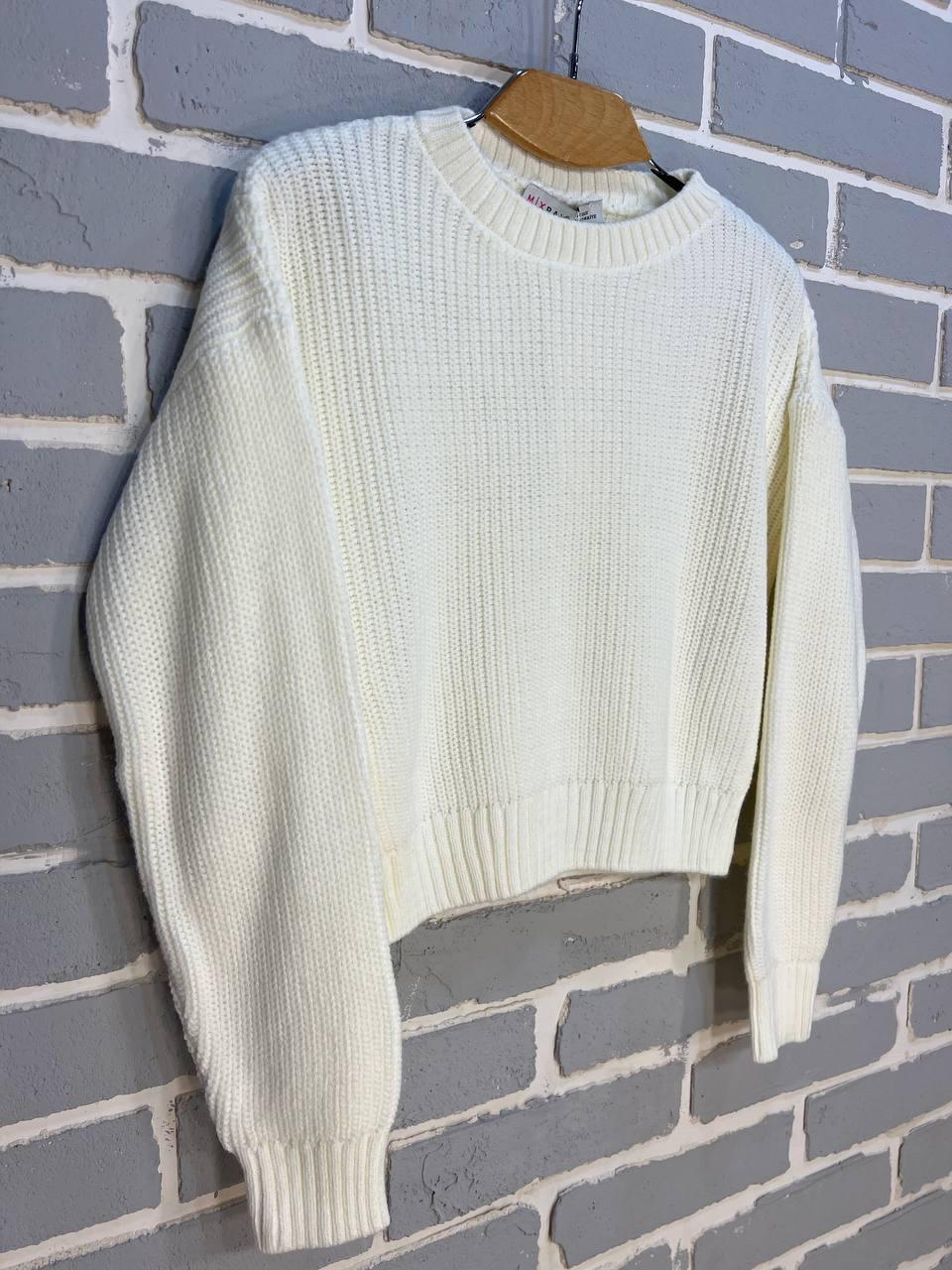 Свитер женский MIX RAY 6716 простой короткий базовый однотонный OS Белый (1235) - фото 3 Свитер женский MIX RAY 6716 простой короткий базовый однотонный OS Белый (1235) - фото 3