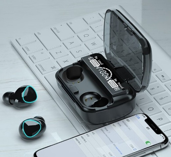 Наушники беспроводные вакуумные M10 MDR Bluetooth вкладыши с кейсом (3809) - фото 2