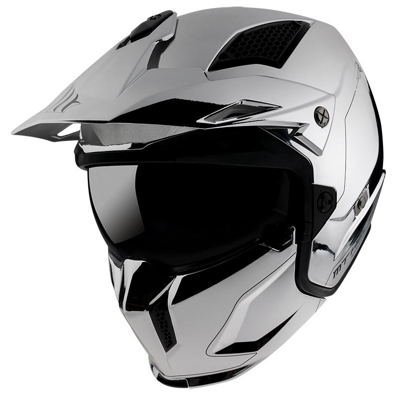 Мотошлем MT HELMETS Streetfighter SV S Chromed Silver (15574) - фото 2