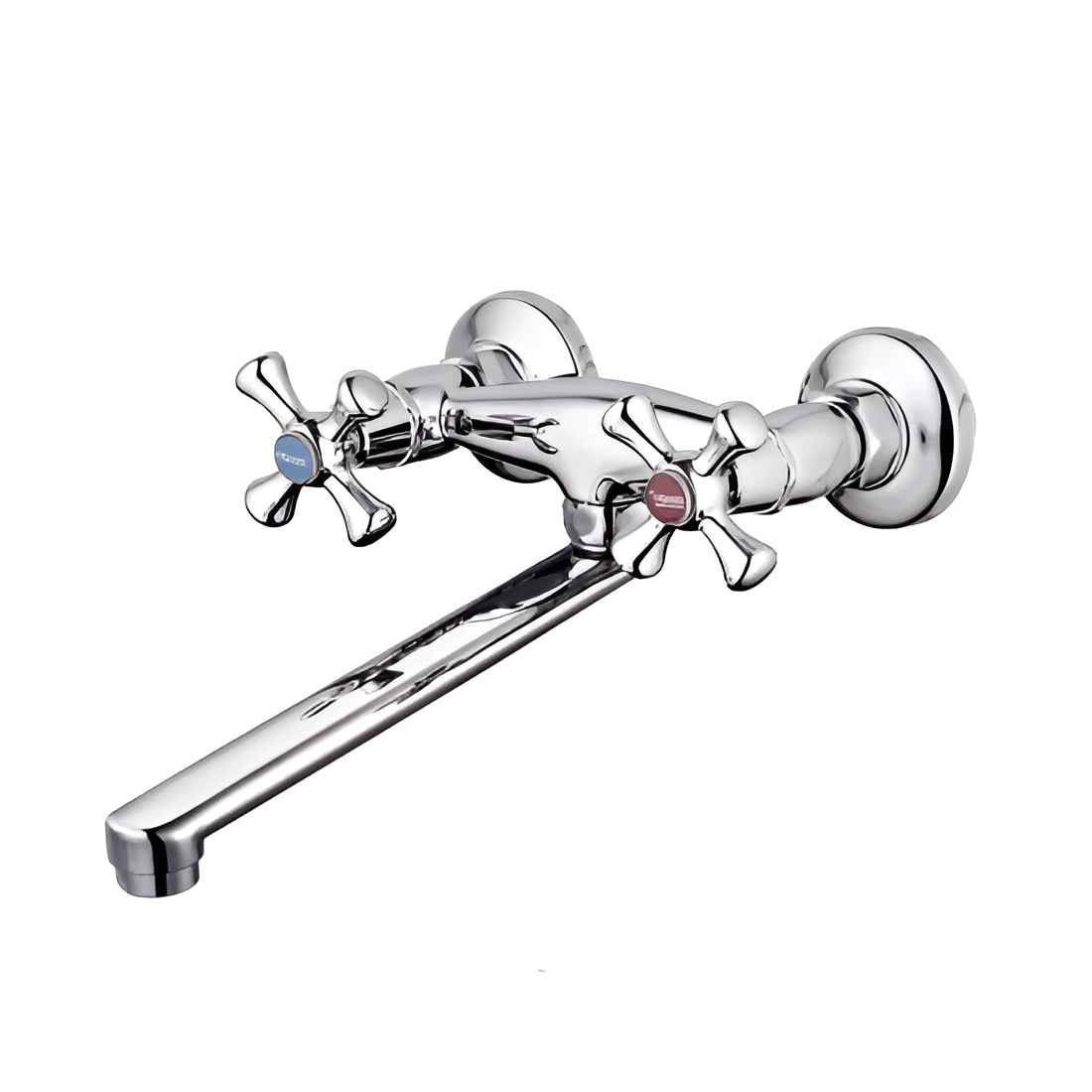 Смеситель для кухни Wezer TMK12-B827 двухвентильный длинный излив алюминий Хром