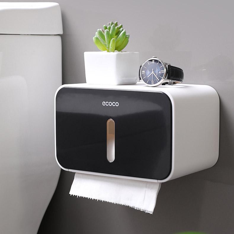 Тримач-бокс для туалетного паперу ECOCO E1903 Black - фото 4 Тримач-бокс для туалетного паперу ECOCO E1903 Black - фото 4