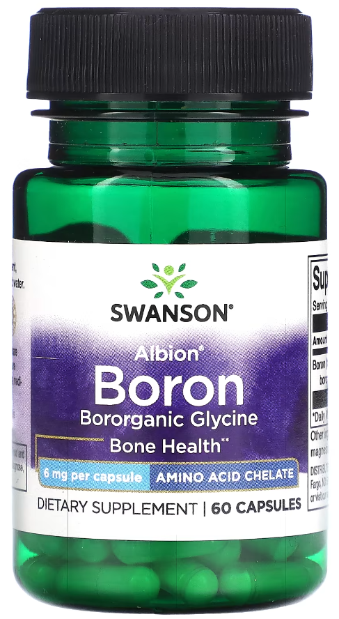 Микроэлемент Бор Swanson Boron Albion Glycine 6 мг 60 капсул Микроэлемент Бор Swanson Boron Albion Glycine 6 мг 60 капсул