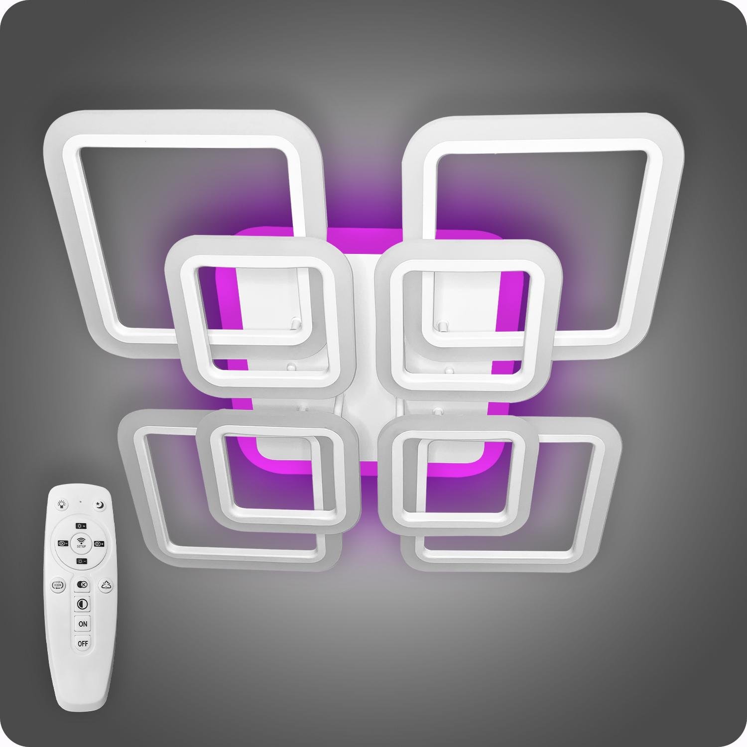 Люстра світлодіодна 517 Dlight 3color з пультом 145 Вт Білий (01917)