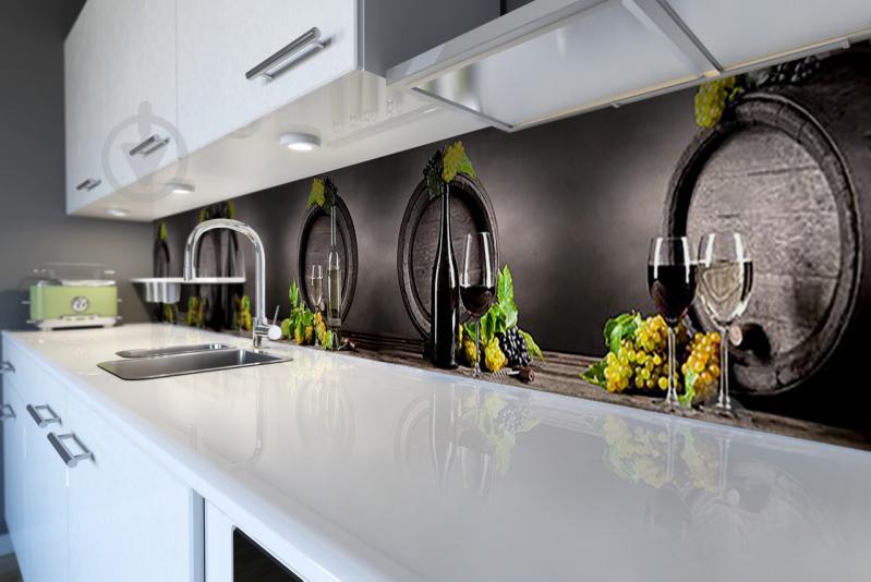 Скинали на кухню Zatarga «Бочки Вино» 650х2500 мм виниловая 3Д наклейка кухонный фартук самоклеящаяся Z180475/1