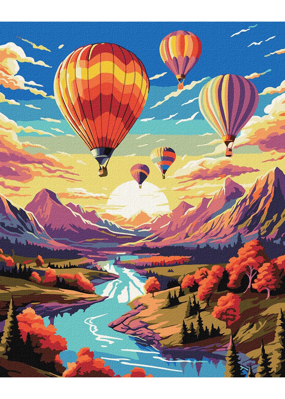 Картина за номерами Ідейка Політ на повітряній кулі 40х50 см (KHO2897)