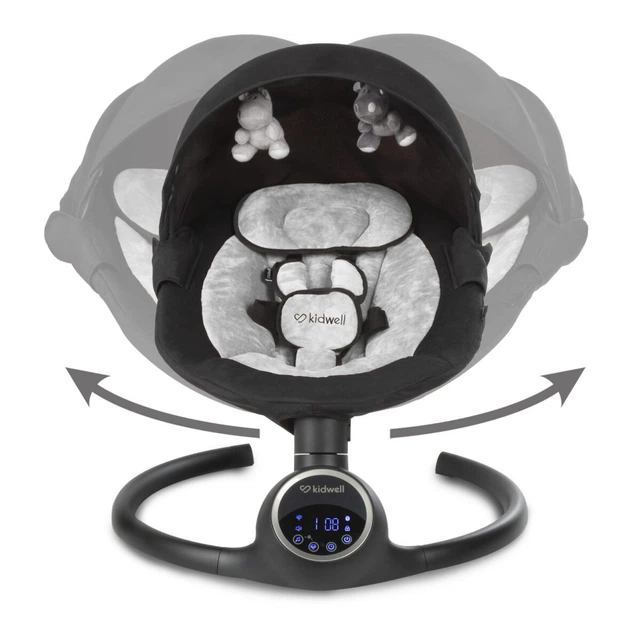 Детский шезлонг 2в1 Kidwell REVE Black/Silver (PH00039)