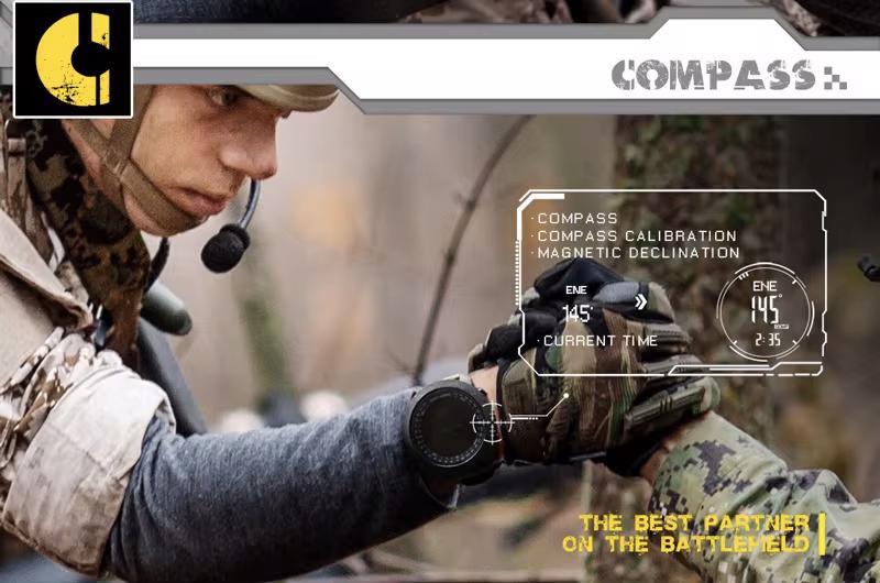 Наручные часы военные North Edge Apache 3 с компасом/барометром/высотомером Черный (25024221) - фото 9 Наручные часы военные North Edge Apache 3 с компасом/барометром/высотомером Черный (25024221) - фото 9