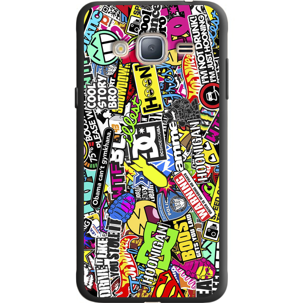 Чехол BoxFace Samsung J320 Galaxy J3 Multicolored Inscriptions Черный силикон (24962-up880-36110)